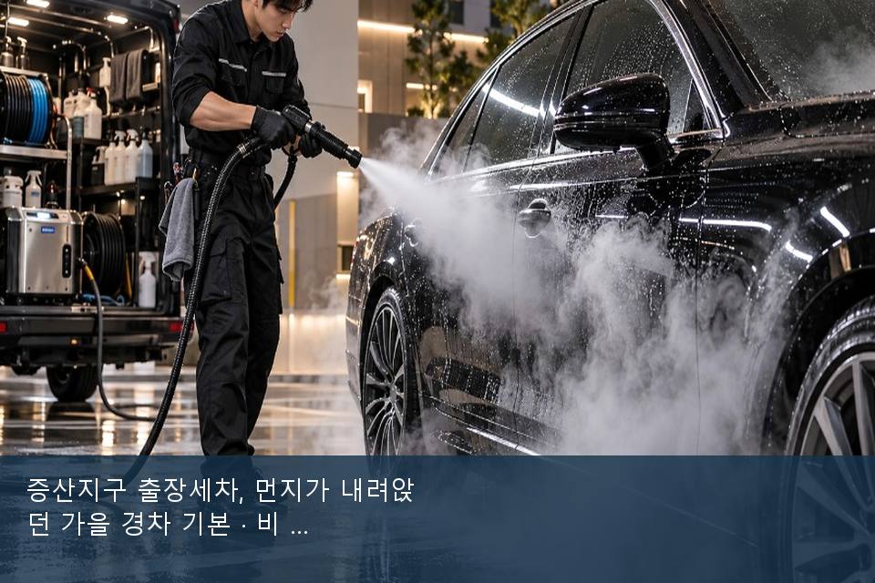 증산지구 출장세차, 먼지가 내려앉던 가을 경차 기본 · 비 갠 뒤의 작업